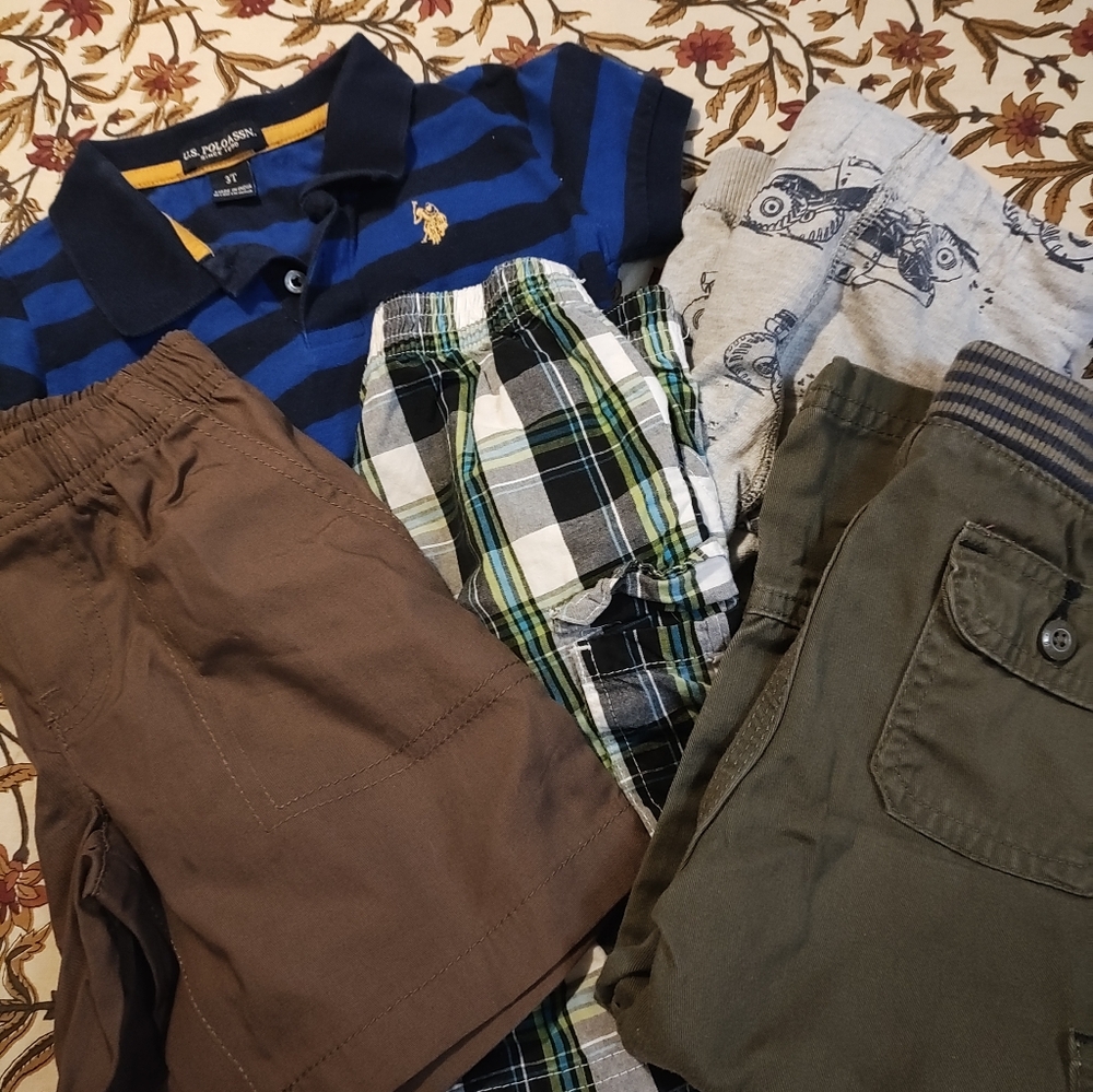 Boys Play Clothes Size 3 with Blue Stripes and Plaid